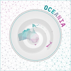 Vector polygonal Oceania map.