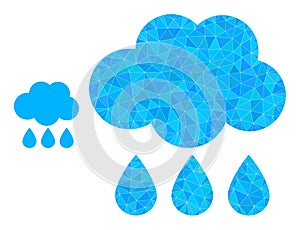 Vector Polygonal Rain Cloud Icon