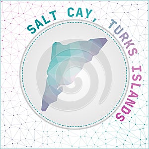 Vector polygonal Salt Cay, Turks Islands map.