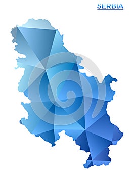 Vector polygonal Serbia map.