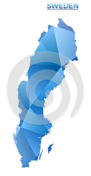 Vector polygonal Sweden map.