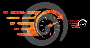 Vector Polygonal Time Icon with Flame Gradient