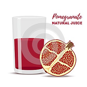 Vector pomegranate juice, red fruit