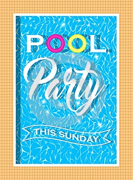 Vector pool party invitation design. Template for flyer and poster.