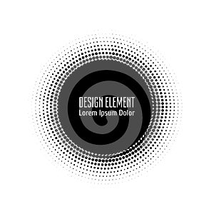 Vector pop art halftone logo circle design