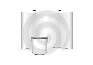 Vector pop up trade show stand and promotion retail trade stand isolated on a white background