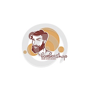 Vector portrait of handsome and fashionable man for your barbers