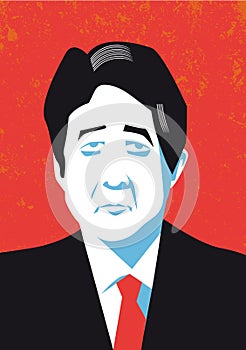 Vector portrait of japan Prime Minister Shinzo Abe