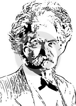 Vector portrait of Mark Twain