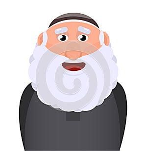 vector portrait of an old jew isolated on white background