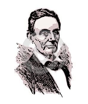 Vector portrait of president Abraham Lincoln