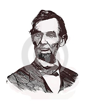 Vector portrait of president Abraham Lincoln