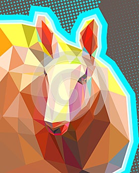 A sheep in the low poly technique photo