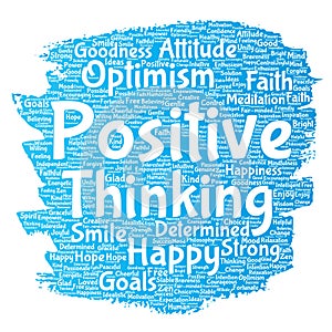 Vector positive thinking, happy strong attitude