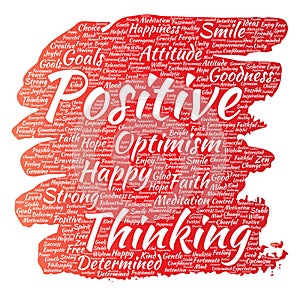 Vector positive thinking, happy strong attitude