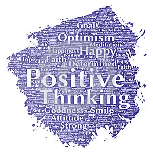 Vector positive thinking, happy strong attitude