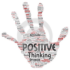 Vector positive thinking, happy strong attitude