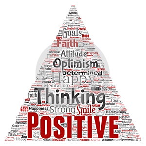 Vector positive thinking, happy strong attitude