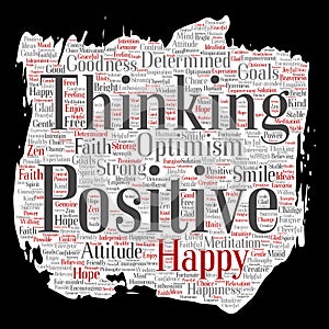 Vector positive thinking, happy strong attitude