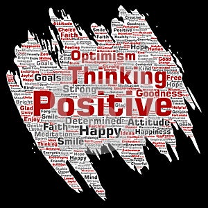 Vector positive thinking, happy strong attitude