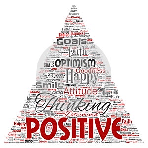 Vector positive thinking, happy strong attitude