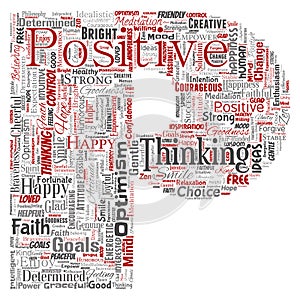 Vector positive thinking, happy strong attitude letter font P m