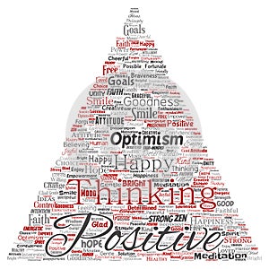 Vector positive thinking, happy strong attitude triangle