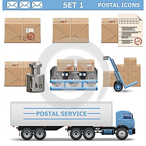 Vector Postal Icons Set 1