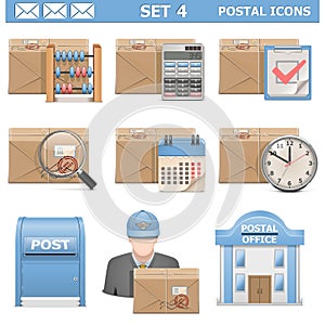 Vector Postal Icons Set 4