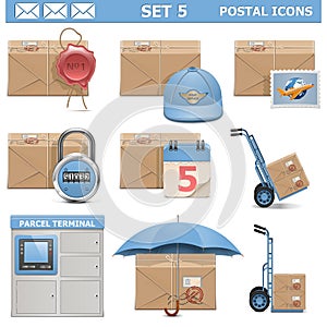 Vector Postal Icons Set 5