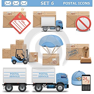 Vector Postal Icons Set 6