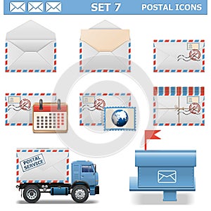 Vector Postal Icons Set 7