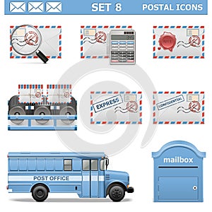 Vector Postal Icons Set 8