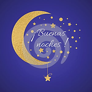 Postales bien noche en espanol idioma. el desea tarjeta un mes a estrellas en bebé colores 