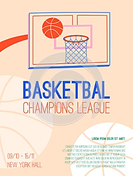 Vector poster of Basketball Champions League concept