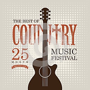 Poster for country music festival with electric guitar