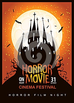 Poster for horror movie festival, scary cinema photo