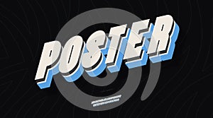 Vector poster font 3d bold color style