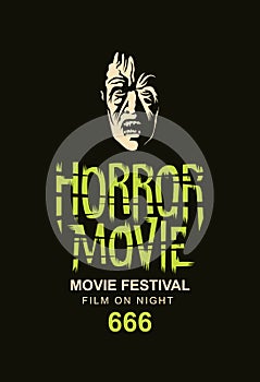 Vector poster for horror movie festival, scary cinema