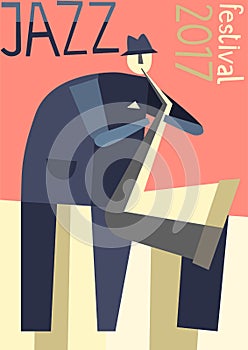 Vector Poster for jazz music festival or concert.
