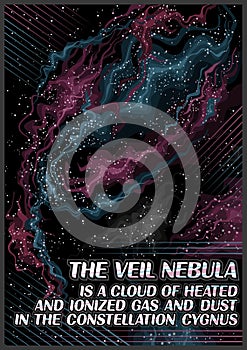 Vector Poster for Space Veil Nebula
