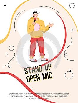 Vector poster of Stand Up Open Mic at Night Club concept