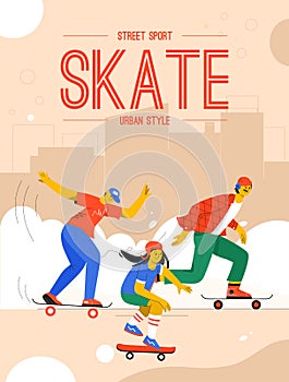 Vector poster of Street Sport Skate Urban Style concept