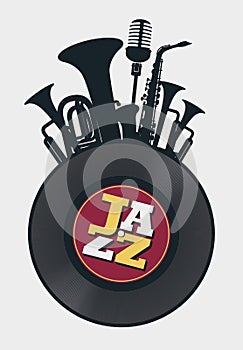 Vector poster on the theme of jazz music