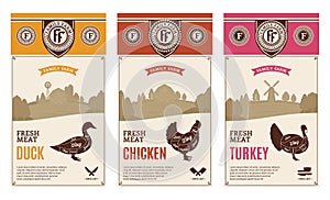 Vector poultry labels