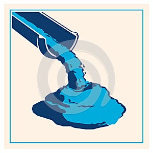 Vector pouring concrete icon