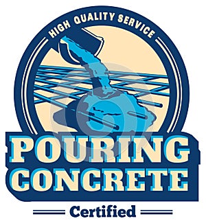 Vector pouring concrete logo photo