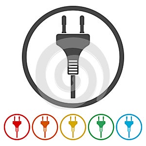 Vector power plug icons set