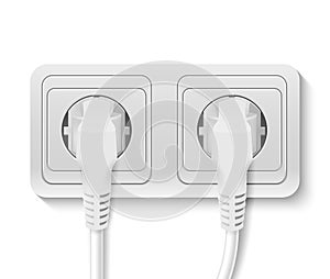 Vector power socket with cable plugged