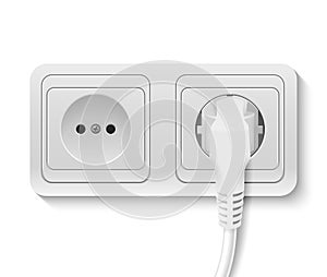 Vector power socket with cable plugged